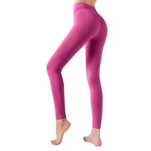 For Women's Soft Full Length Footless Leggings Light & Breathable Rose